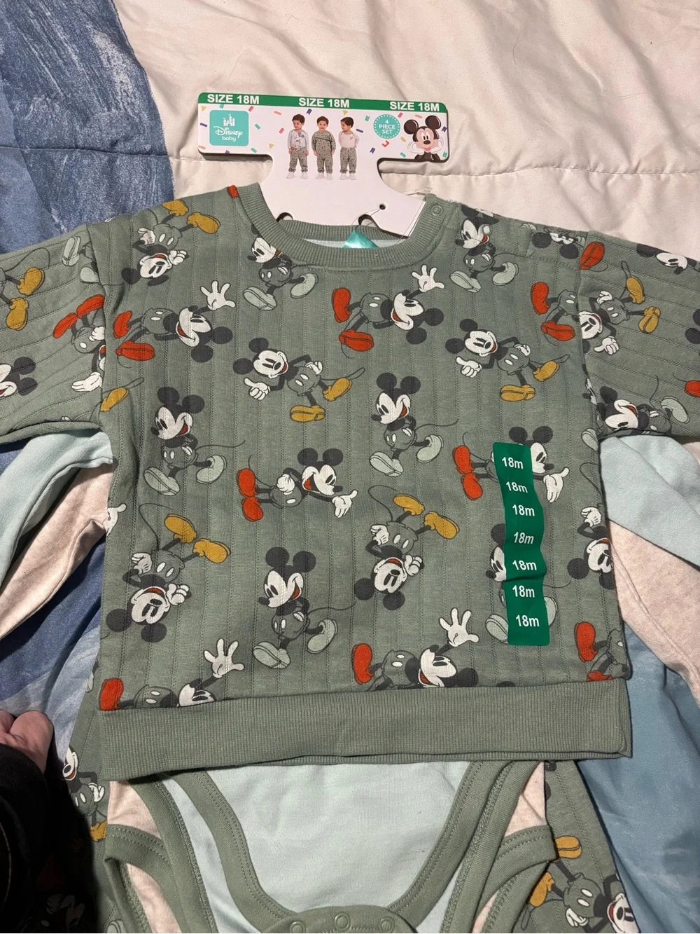 Disney Mickey Mouse Green and Cream Kids Joggers Set - 3 Styles